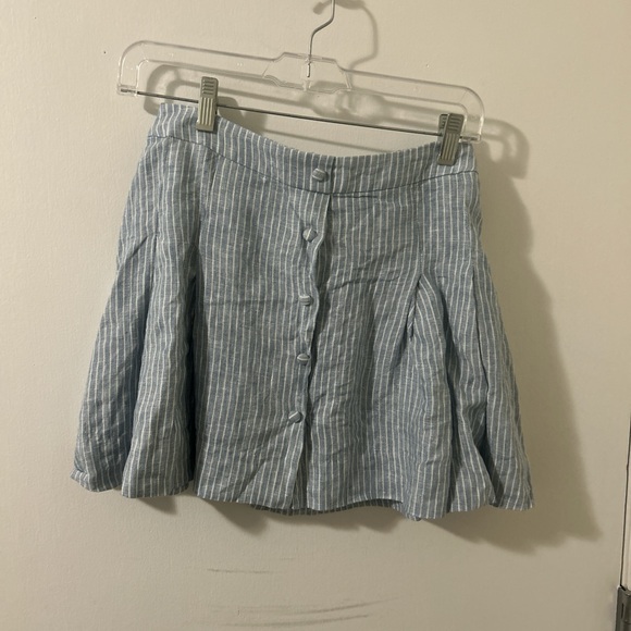 Reformation Blue and White Mini Skirt